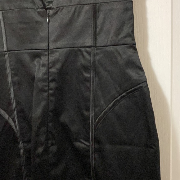 Urban Behavior Black satin low cut dress - Picture 4 of 9